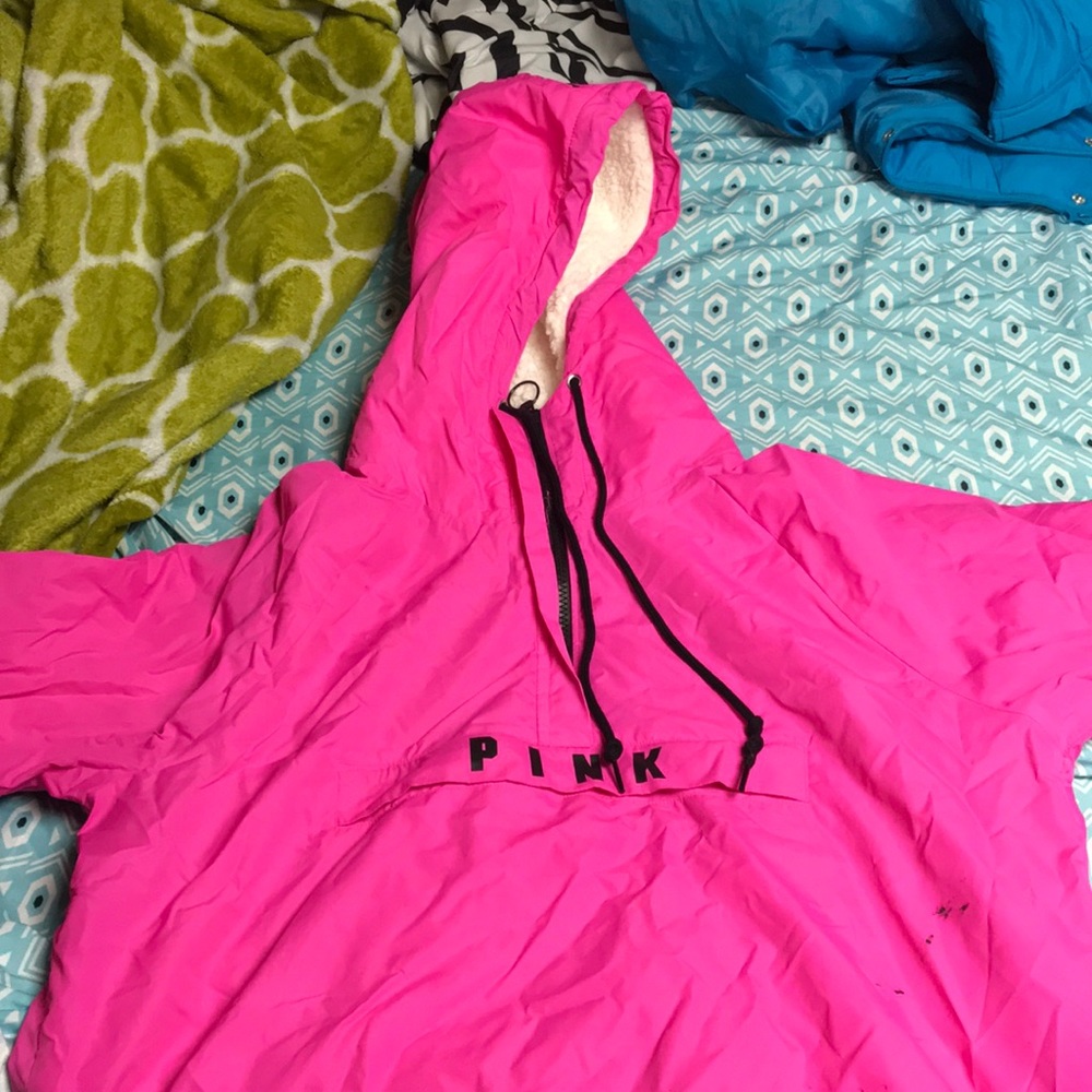 PINK anorak Sherpa lined
